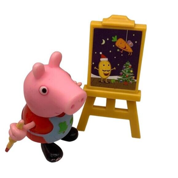 Peppa Pig & Friends 4 Figure Fun Playset Art Easel & Bike Peppa Suzy & Mummy - Picture 6 of 7